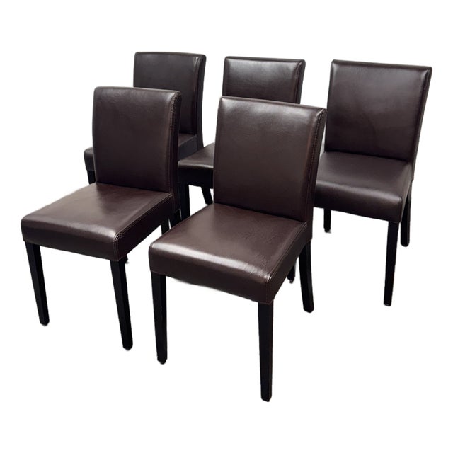 Crate & Barrel Lowe Dining Side Chairs, Set of Five For Sale