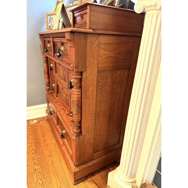 Traditional Late 19th Century Victorian Eastlake Walnut Dresser, Great Drawers, Excellent For Sale - Image 3 of 14