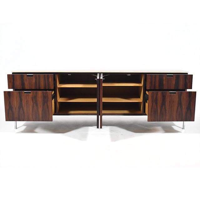 Brown Florence Knoll Four Position Rosewood Credenza For Sale - Image 8 of 11