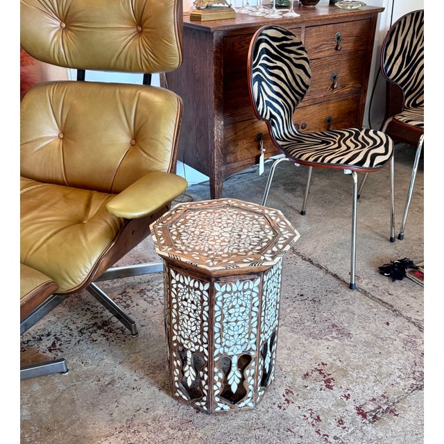 Antique Mid-19th Century Mother-of-Pearl Inlaid Octagonal Side Table For Sale - Image 4 of 7