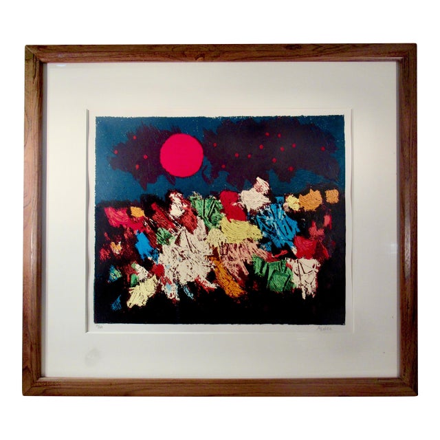Mordecai Ardon Moon Rocks 1970 Reproduction Print For Sale