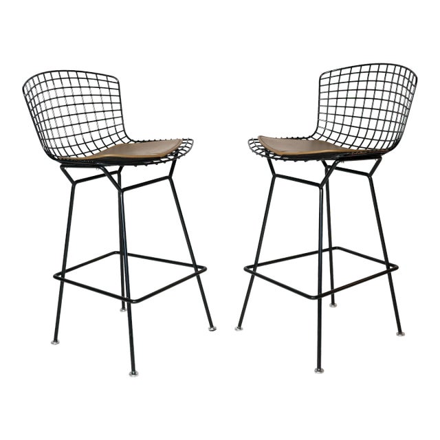 1980s Harry Bertoia for Knoll International Bar Stools With Original