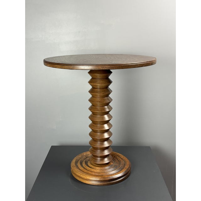 Mid-Century Brutalist French Wood Turned Winepress Side Table in the style of Charles Dudouyt, 1950s For Sale - Image 6 of 12