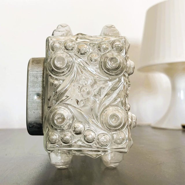 Rectangular Clear Bubble Glass Wall Light, 1970s For Sale - Image 4 of 12