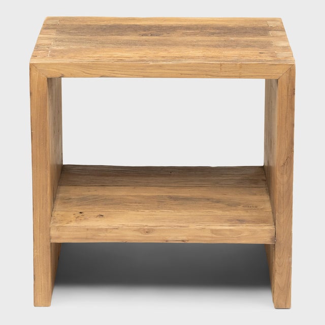 Contemporary Chinese Reclaimed Elm Side Table For Sale - Image 3 of 6