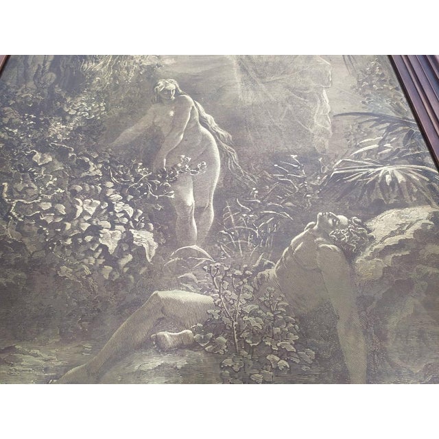 Metal Religious Scene Print in Brass Frame, 1920s For Sale - Image 7 of 14