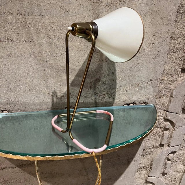1950s French Desk Lamp Patinated Brass Style of Pierre Guariche For Sale - Image 10 of 11