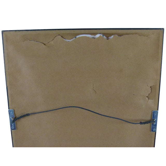 Vintage Hand Made Egyptian Revival Cotton Lotus Appliqué on Linen, Framed For Sale - Image 11 of 12