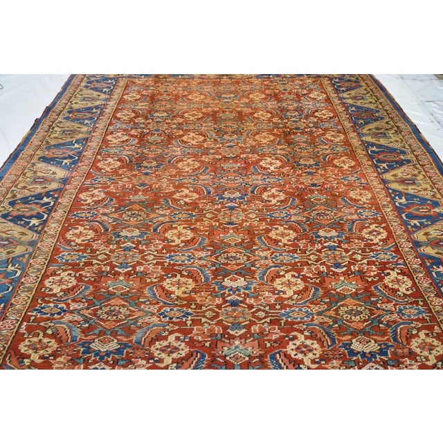Antique Heriz Rug 7'7'' x 11'8'' For Sale - Image 10 of 11