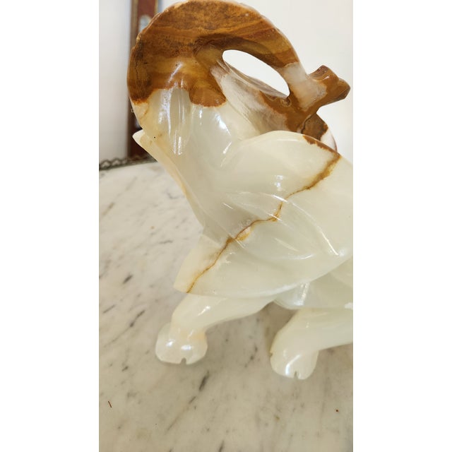 Vintage Large Carved Onyx Elephant Sculpture For Sale - Image 13 of 18