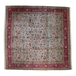 Vintage Tabriz Square Carpet 11'9" X 11'10"