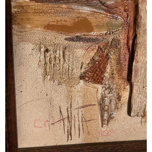 Vintage Anita Baldwin 3-D Mixed Media Assemblage on Canvas Signed Anita. Mid-Century Modern For Sale - Image 12 of 12