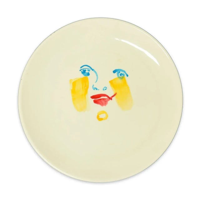 Yellow Brush - Original Hand-made Flat Ceramic Dish by A. Kurakina - 2019 2019 For Sale - Image 4 of 4