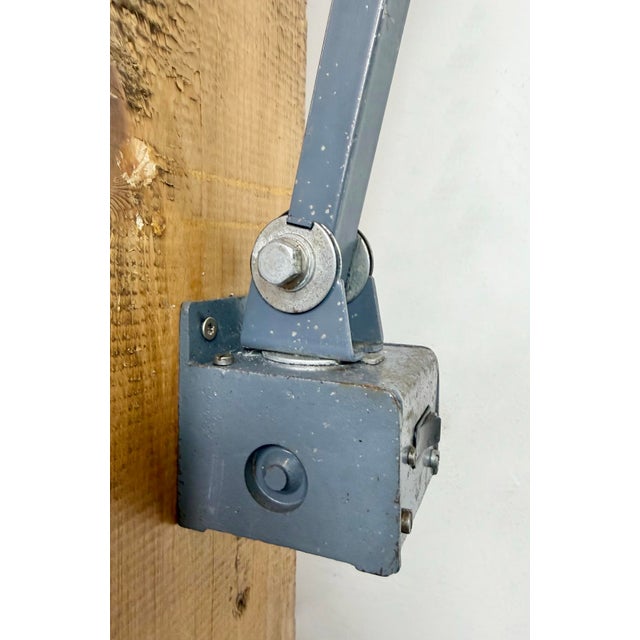 Industrial Grey Adjustable Wall Lamp from Memlite, 1960s For Sale - Image 15 of 18