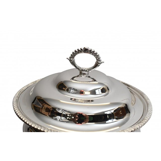 Art Deco Bain Marie Plated Lazy Susan Silver Plate Food Server For Sale - Image 6 of 12