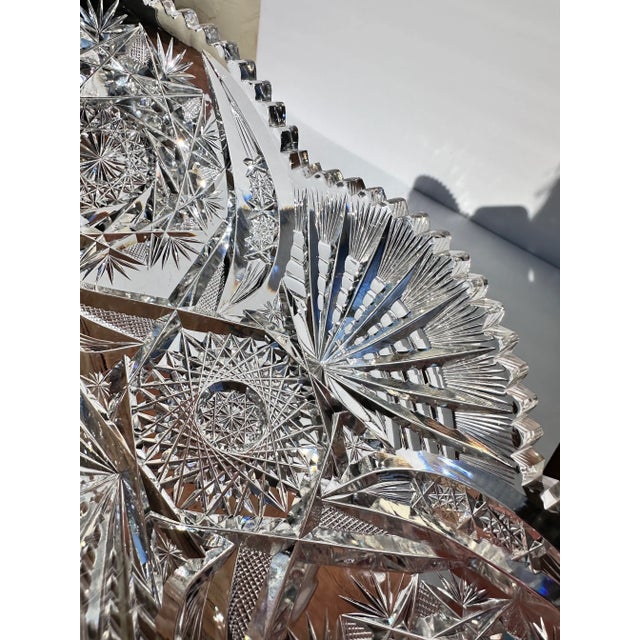 Antique American Brilliant Period Cut Crystal Celery Relish Boat Dish For Sale - Image 11 of 13