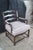 Late 20th Century 2 French Country Walnut Plaid Fauteuil Nailhead Ladderback Club Lounge Armchairs For Sale - Image 6 of 12