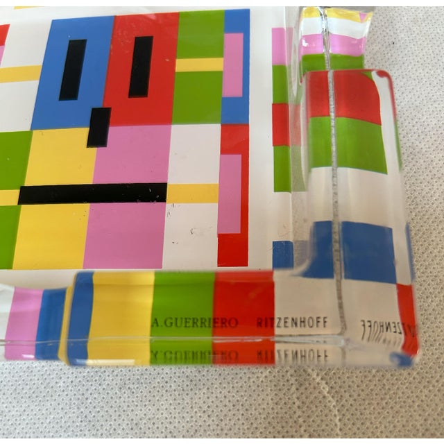 Postmodern Crystal Ashtray with a Motif by Alessandro Guerriero for Ritzenhoff For Sale - Image 3 of 8