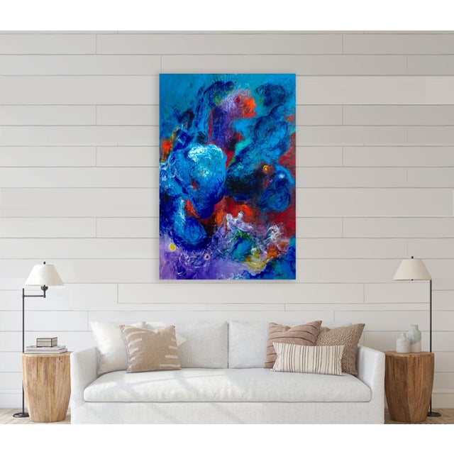 “Starbirth” is an immersive, dream-scale abstract painting that feels like watching a universe form itself in color....