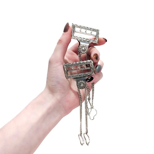 Antique 19th Century Gorham Sterling Silver Suspender Buckles For Sale - Image 11 of 12