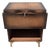 1950s Atomic Walnut Drop-Front Nightstand With Metal Legs, Mid-Century For Sale