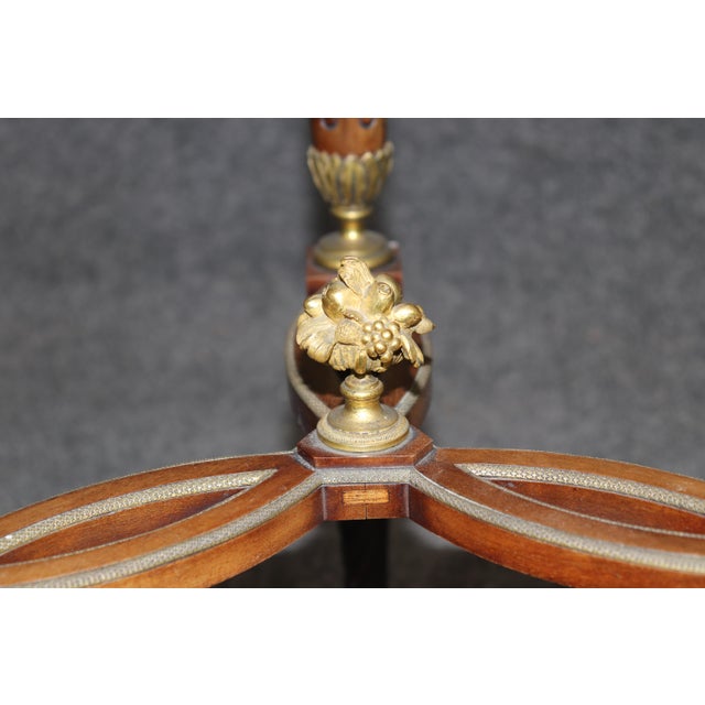 French 19th C French Louis XVI Bronze Ormolu Mounted and Malachite Top End Table For Sale - Image 3 of 15