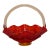 1960s Mid-Century Modern Viking Epic Ruby Red Persimmon Glass Basket Candy Dish For Sale