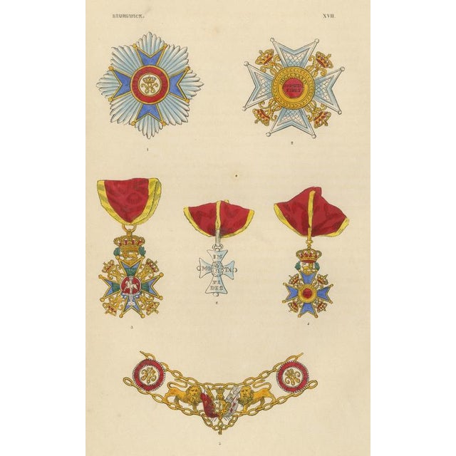 Plate XVII Orders of Brunswick and Order of Henry the Lion Insignia, 1844 For Sale - Image 9 of 9
