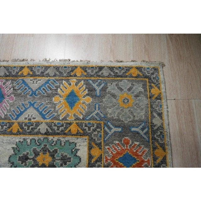 Contemporary 9x12 Ivory Hand-Knotted Wool Floral Constellation Tribal Modern Carpet Rug For Sale - Image 3 of 7