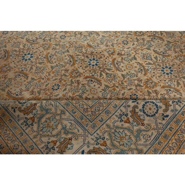 Antique Persian Tabriz Hand Knotted Wool Rug For Sale - Image 4 of 8