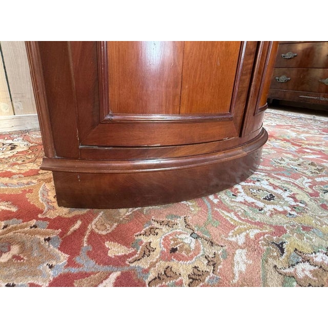 Louis-Philippe Corner Cabinet in Flamed Mahogany and Veined Grey Marble For Sale - Image 4 of 7