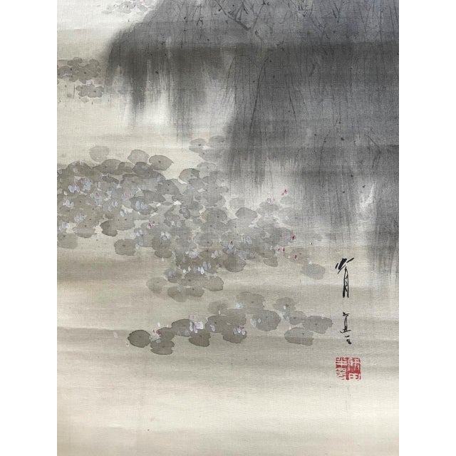 Rare Triptych Scroll Paintings by Watanabe Seitei Meiji Period For Sale - Image 16 of 18