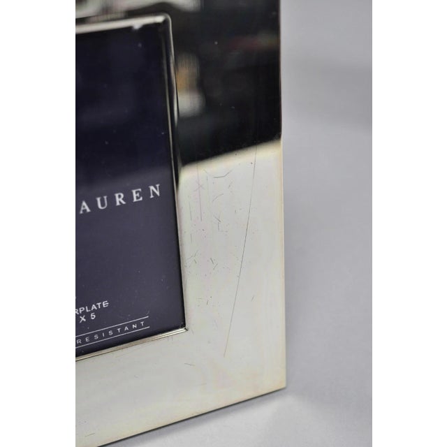 Late 20th Century Lauren Ralph Lauren Silver Plated Normandy Modern 3.5x5 Photo Picture Frame (B) For Sale In Philadelphia - Image 6 of 16