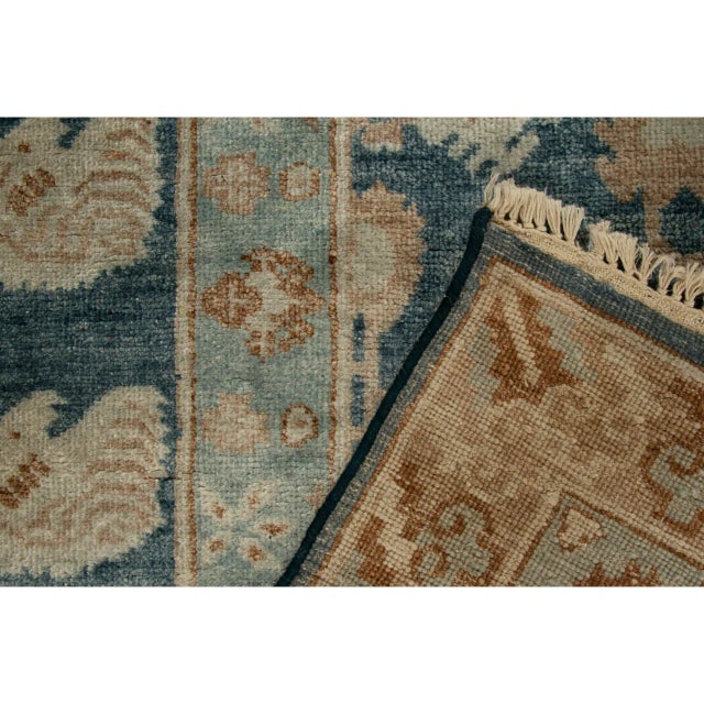 Textile Rug & Kilim’s Classic Style Rug With Blue & Beige-Brown Floral Pattern For Sale - Image 7 of 7