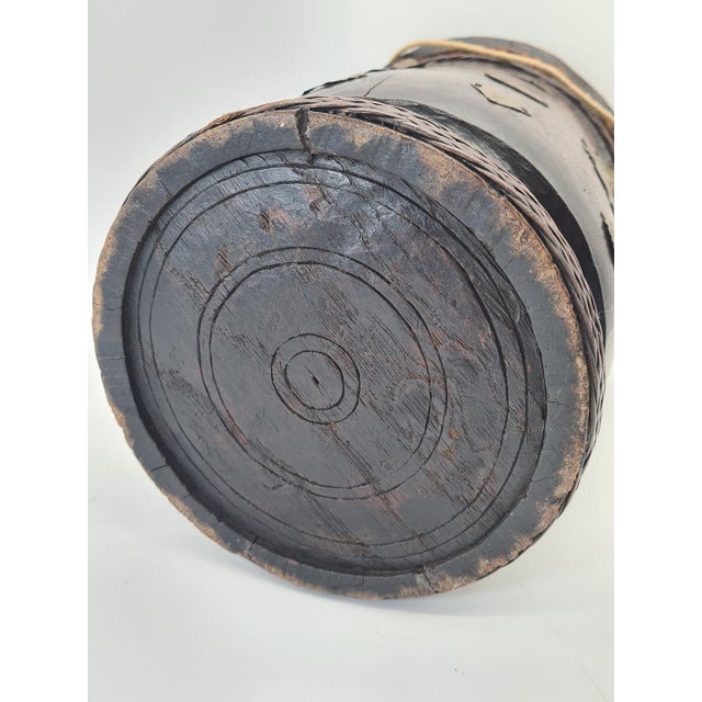 Indian Wooden Measuring Cup with Brass Inlays, 1930s For Sale - Image 13 of 14