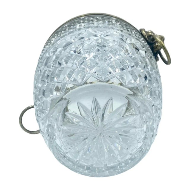 Vintage Saint Louis Attributed Lion Head Crystal Ice Bucket Gilded Edge For Sale - Image 4 of 12