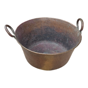 Extra Large Old Copper Cauldron With Handles