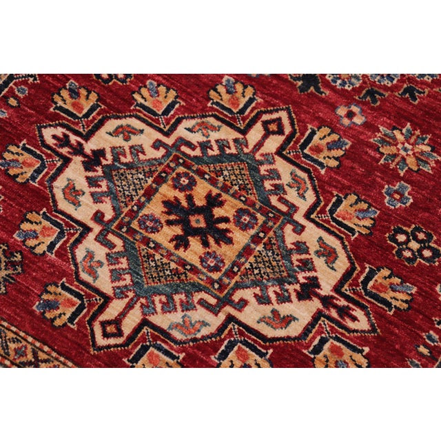 Rustic Super Kazak Red/Beige Wool Rug - 4'9'' X 6'8'' For Sale In New York - Image 6 of 10