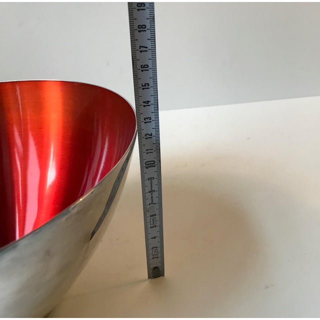 Paint Mid-Century Bowl in Silver Plate & Enamel from DGS, 1950s For Sale - Image 7 of 10