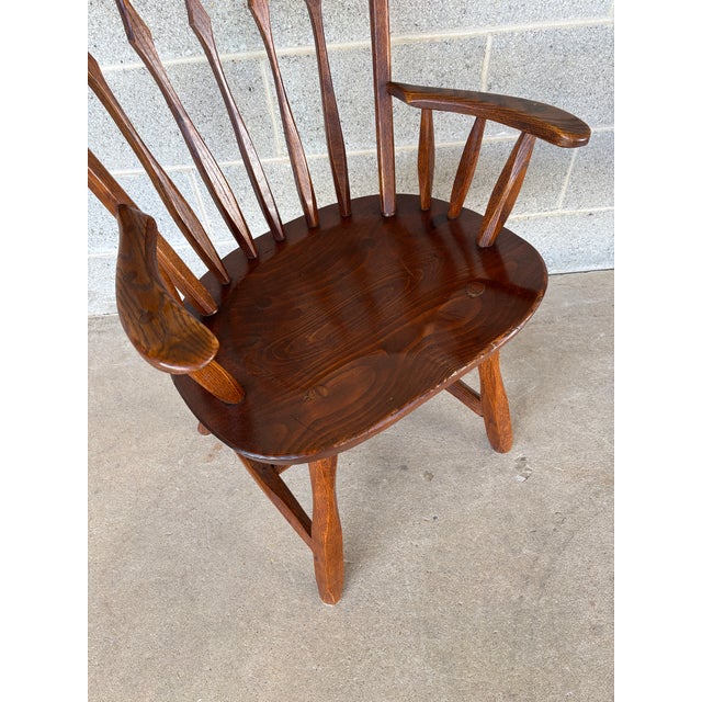 Hunt Country Furniture Oak & Pine Dining Captains Chairs - A Pair For Sale - Image 4 of 12