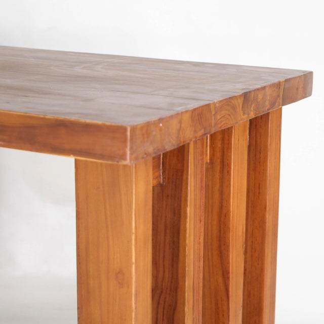 Brutalist Wood Desk, 1980s For Sale - Image 13 of 16