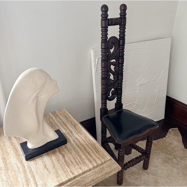 Late 20th Century Vintage Spanish Jacobean Prayer Hall Chair Chairish