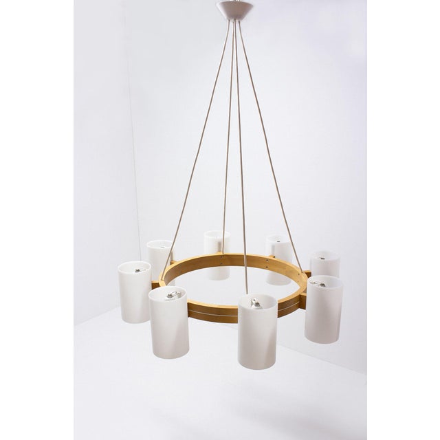 Large Chandelier by Uno and Östen Kristiansson for Luxus, 1960s For Sale - Image 9 of 9