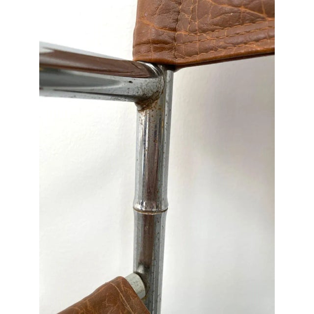 Mid-Century Modern Chrome Bamboo Table With Glass Top and 4 Chairs For Sale - Image 11 of 12