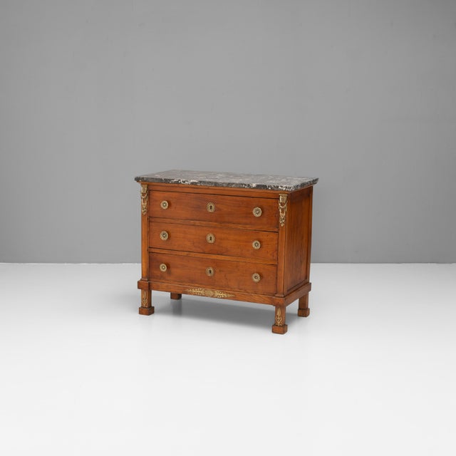 Antique Empire Commode in Mahogany, 1870 For Sale - Image 9 of 9