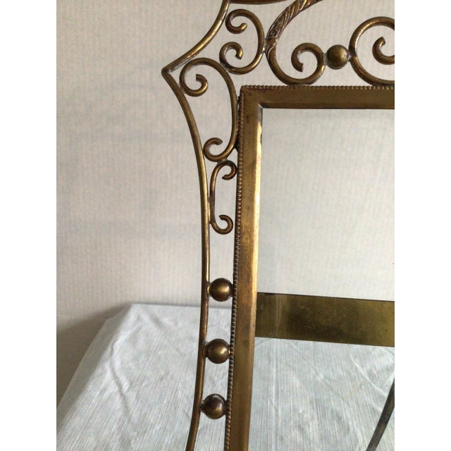 1900s English Brass Scrolled Picture Frame With Ornate Embellishments For Sale - Image 4 of 9