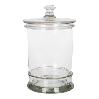 Vintage French Glass Apothecary Jar or Canister, Circa 1950s For Sale