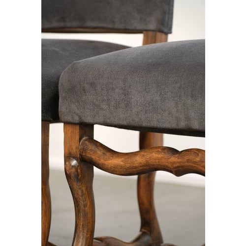 Late 19th Century Os De Mouton Dining Chairs with Fabric Seats, Set of 41 For Sale - Image 13 of 14