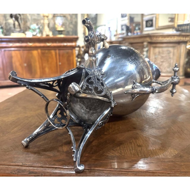 Early 20th Century English Silver-Plated Samovar With Lion Finial For Sale - Image 12 of 12