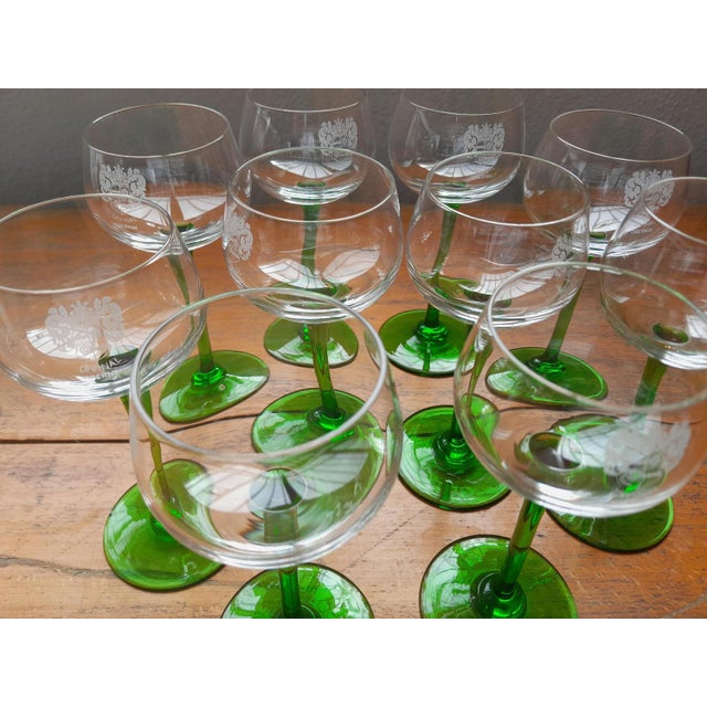 Vintage and Bohemian Two-Tone Alsatian Wine Glasses, Set of 10 For Sale - Image 10 of 11